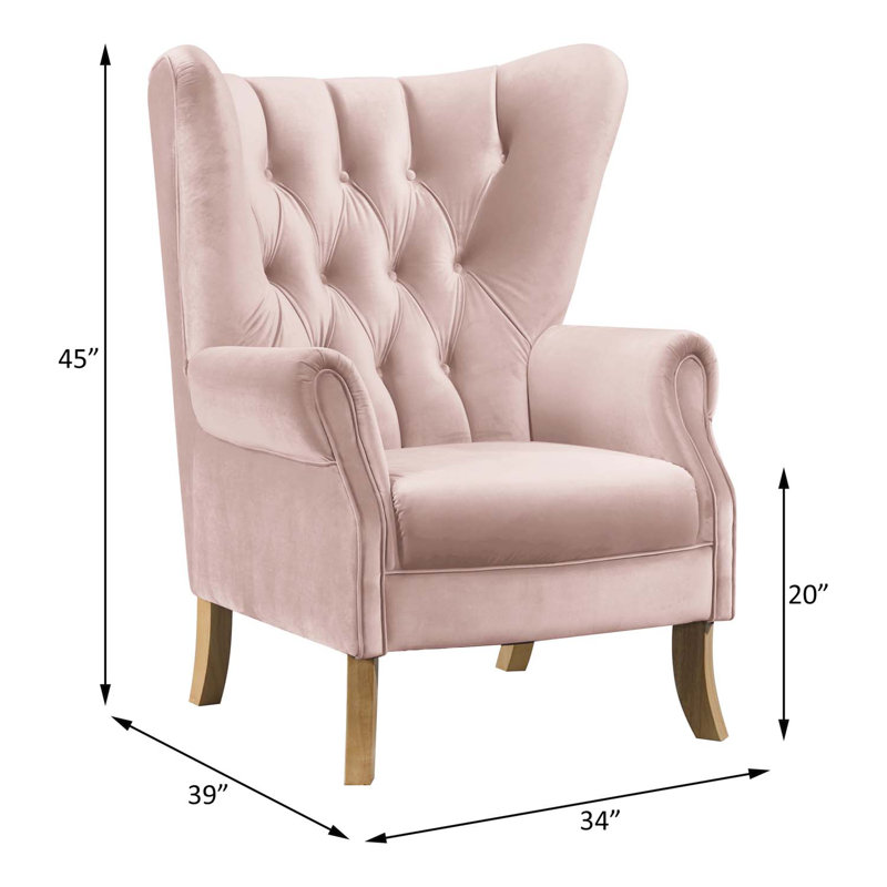 Fauteuil d'appoint Adonis, velours rosé, Rose