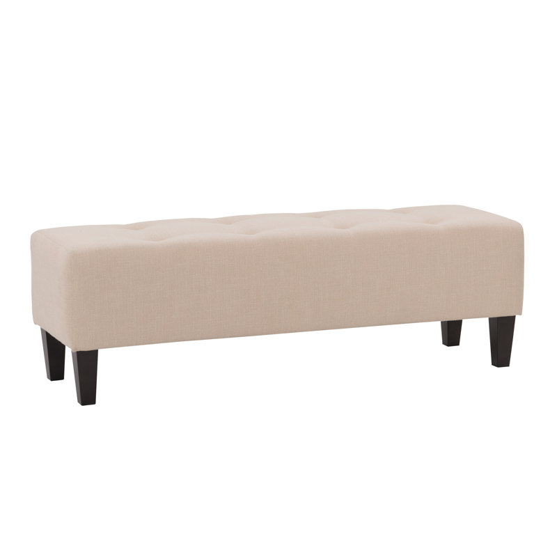 Brode Polyester Upholstered Bench, Cream