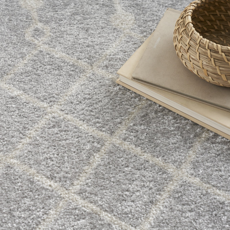 Tapis gris Athalla, Round 7'10"