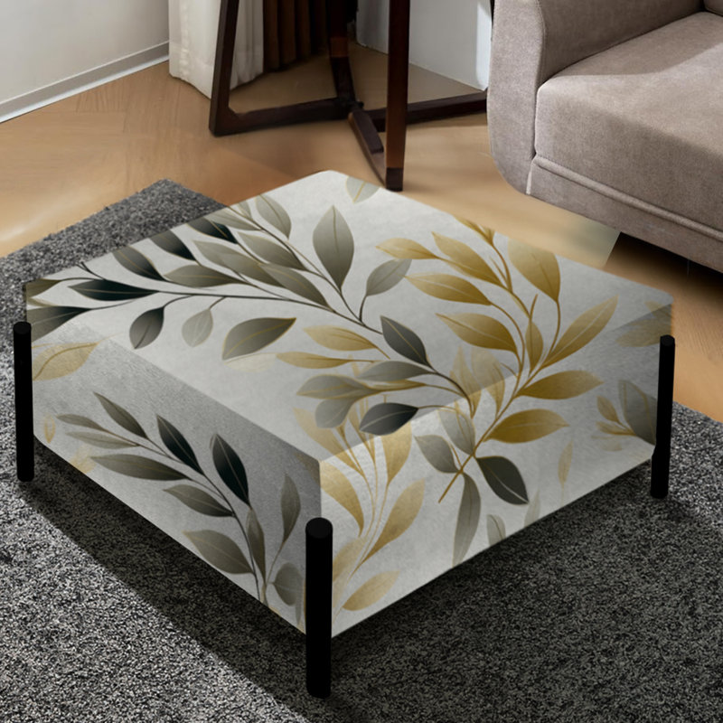 Grand repose-pieds carré Minimalist Nature III - Plants