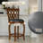 Swivel Upholstered Stool with Solid Wood Frame-1890804277-1890804274