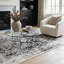 Tapis d'intérieur / oriental noir / gris 5 pi x 8 pi (5 pi 3 po x 7 pi 7 po) Branch Branch Huda, tapis traditionnel, à poils courts et résistant aux taches-859468364