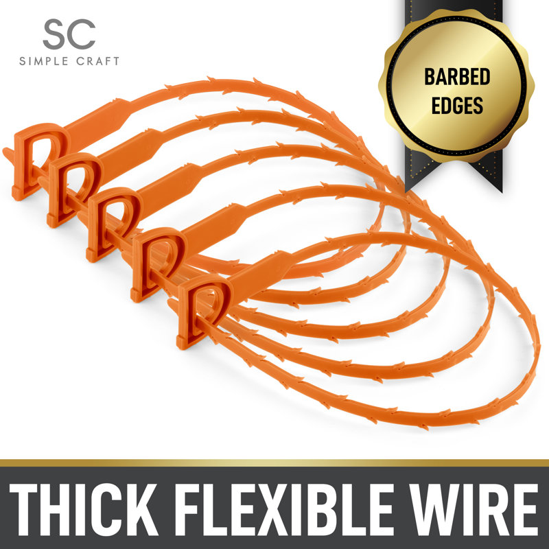 Simple Craft 20-Inch Plumbing Snake Drain Clog Remover, Orange