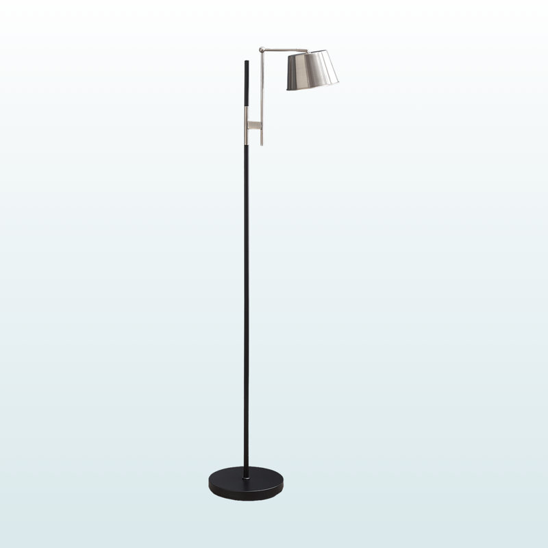 Lampe sur pied contemporaine en métal noir Hancock