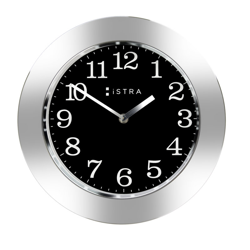 Malina Stainless Steel Wall Clock, Black