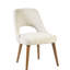2 chaises d'appoint de salle à manger - tissu brun clair, rembourrage en mousse haute, pieds en bois massif avec finition brun foncé, siège d'appoint élégant et texturé, rembourrage pour le confort-471320051