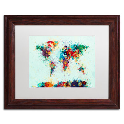 « world map paint », impression encadrée