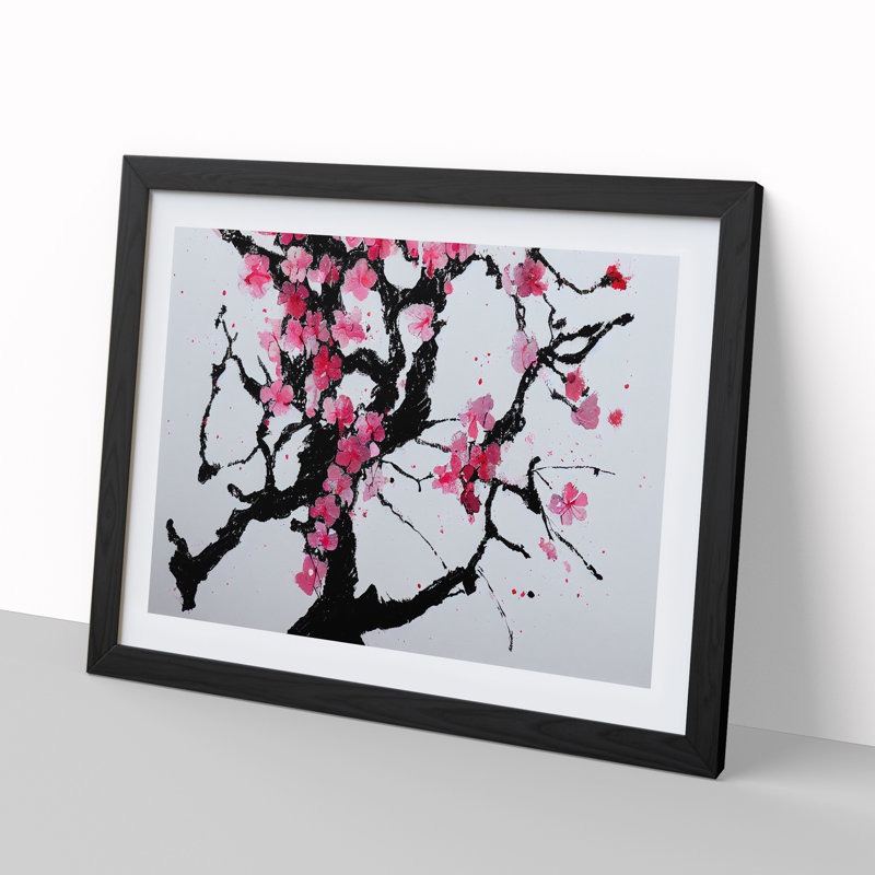 Intoxicating Cherry Blossom Tree Flowers - Framed Print, Black, 46cm H x 64cm W x 2cm D