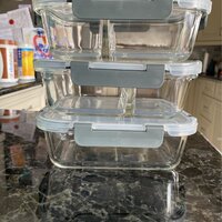 Prime Cook RECTANGULAR GLASS FOOD CONTAINER WITH LID 3 Piece SET - clear -  On Sale - Bed Bath & Beyond - 32274973