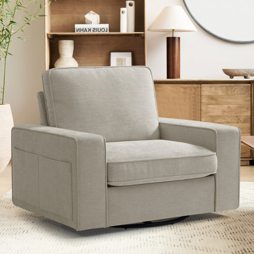 Latitude Run® Upholstered Swivel Armchair & Reviews 