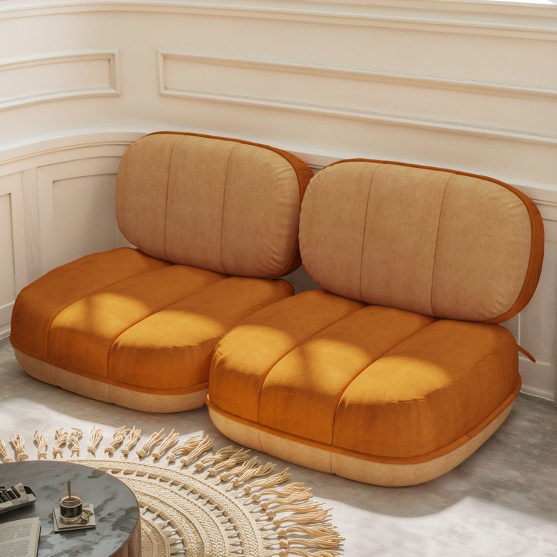 Sit-down Comfort Wowmax Modular Floor Sofa with Backrest, Reversible Colors Lazy Sofa Floor Pillow Seating, Flexible Lounge Chair Futon Sectional for Living Room Bedroom Compression