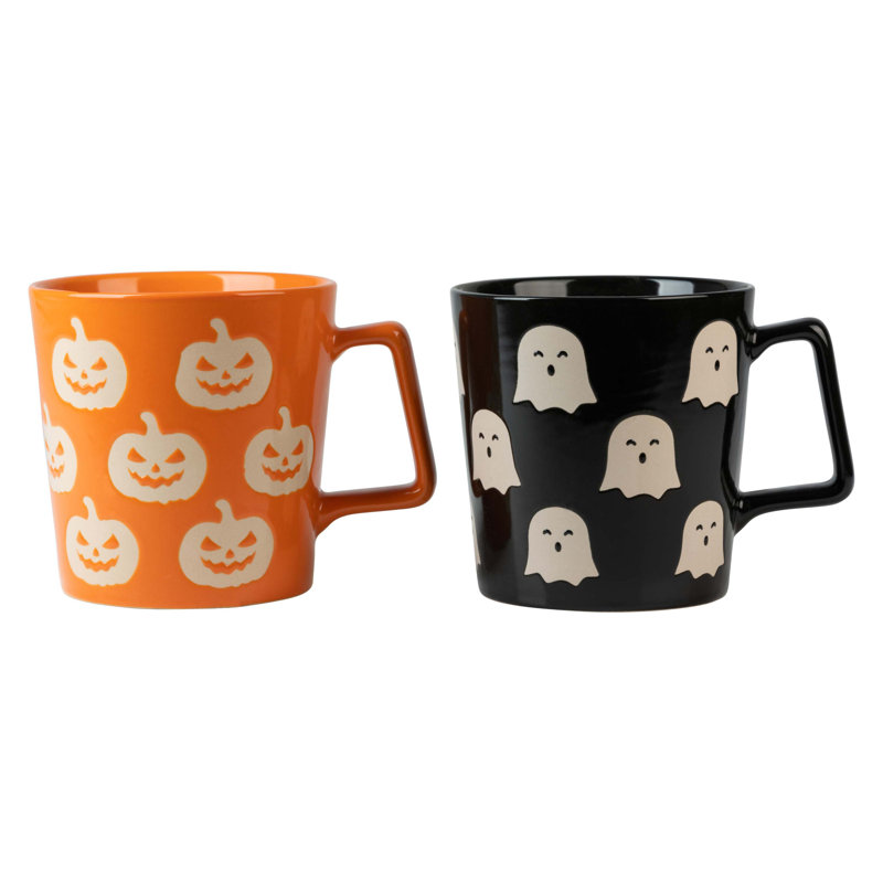 Grande tasse Jack O Lantern 20 oz, Noir / orange