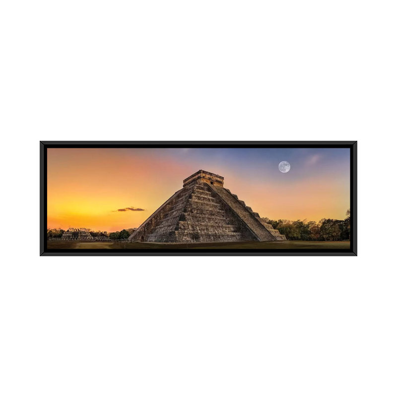 Twilight mayan, H 20 po x l 60 po x P 1,5 po, Toile avec cadre noir