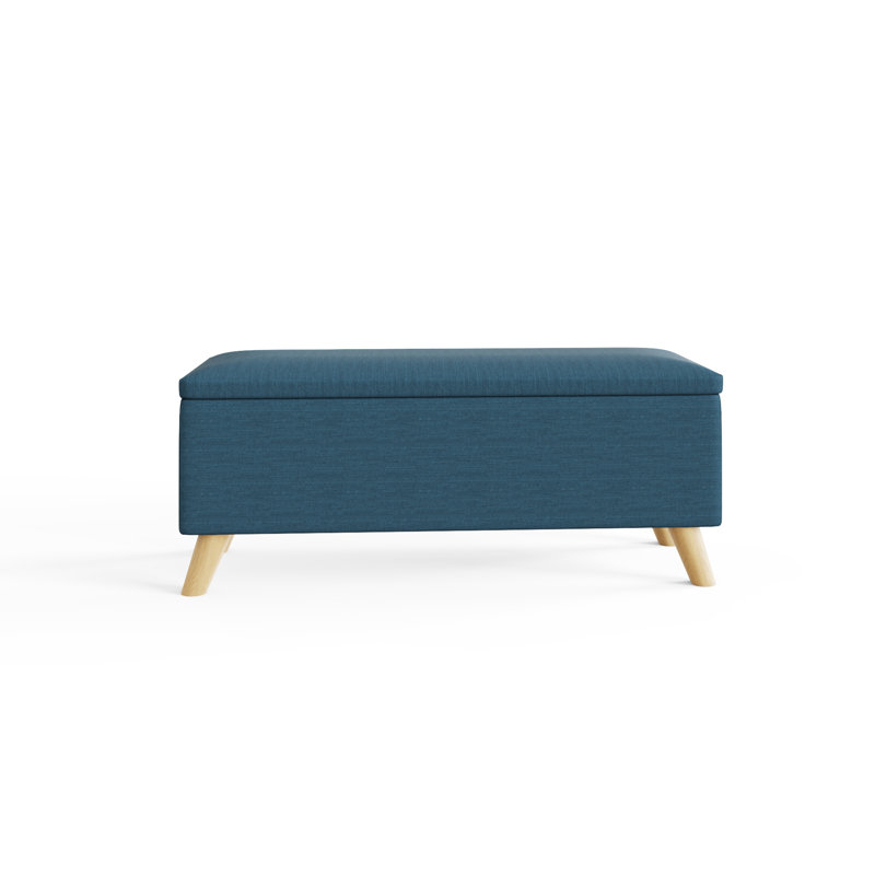 Caver 98cm Wide Rectangle Solid Colour Ottoman with Storage, Teal