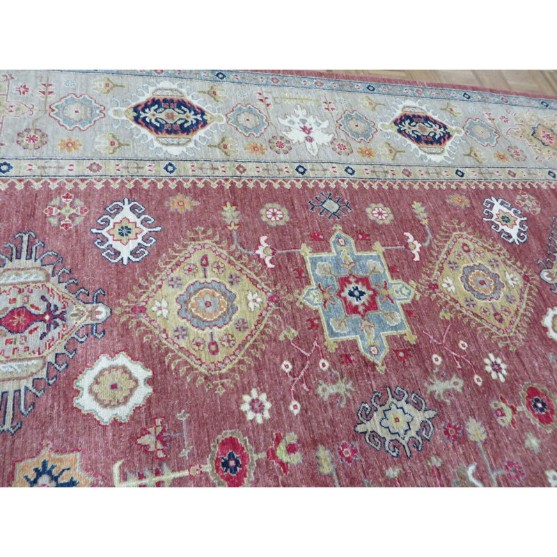 Tapis de couleur saumon foncé unique 9 pi 2 po x 11 pi 6 po One-of-a-Kind