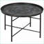 Table basse ronde martelée en métal HOMcom 24 po - Stable & amp; Polyvalent pour la chambre à coucher du salon, décor élégant
