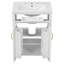 Meuble-lavabo moderne à double porte avec lavabo et armoire de rangement à double porte
