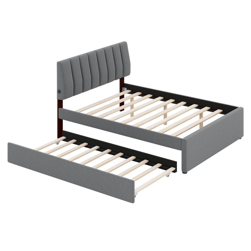 Pavelle Upholstered Platform Bed, Gray