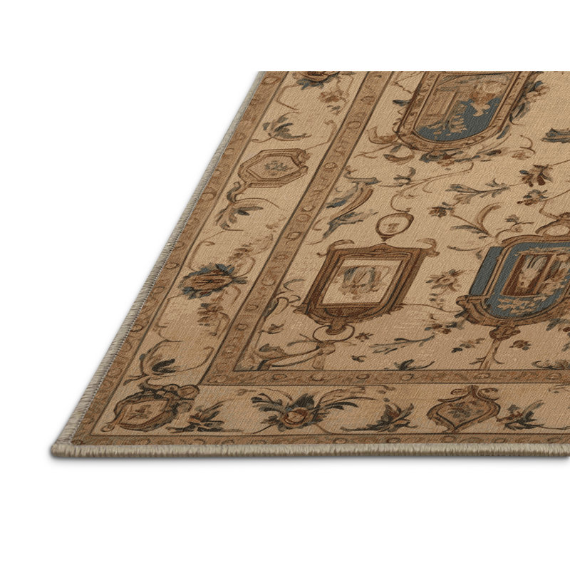 Tapis brun français lavable à la machine, Carré 7 pi