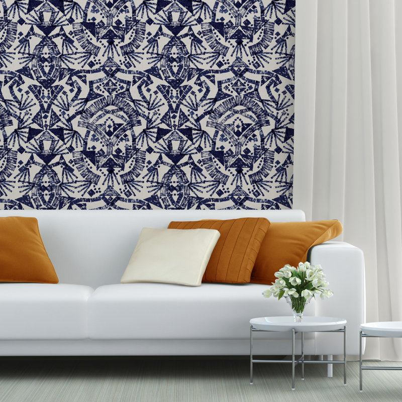 Rouleau de papier peint adhésif Jaren, Indigo