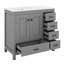 Meuble-lavabo de 36 po avec lavabo, meuble-lavabo avec 5 tiroirs à fermeture en douceur et 2 portes à fermeture en douceur-1109375981