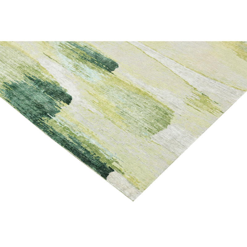 Handmade Wool Abstract Area Rug, Rectangle 5' x 8'