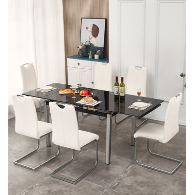 Martika Extendable Glass Dining Set