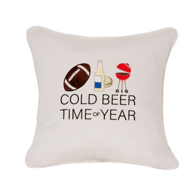 Embroidered Sunbrella® Outdoor Throw Pillow