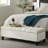 Diamond - Stitched Button Beige Storage , Contemporary Style With Simple Structure, Removable Legs, Functions As Extra Seating And For , 17.5 D X 51 W 17 H, Assembly Required Design Style, Pillow-2141484740