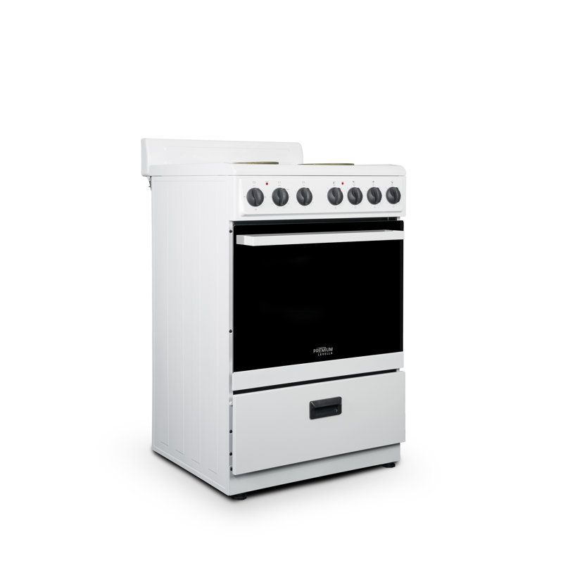 Premium White 24" Electric Range with 4 Coil Burners