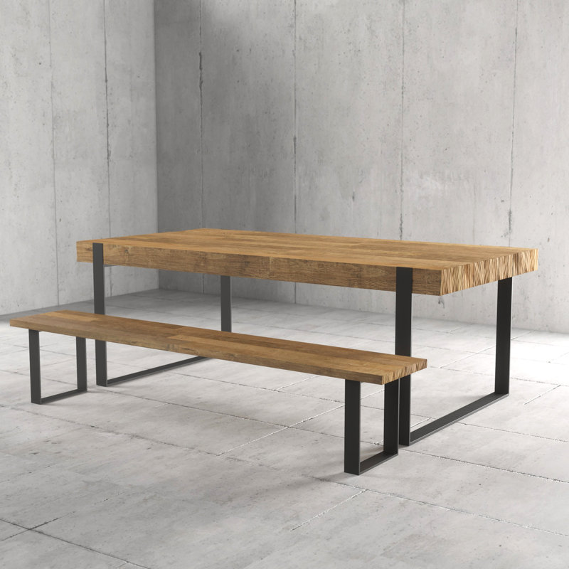 Fleener Solid Wood Top Sled Dining Set