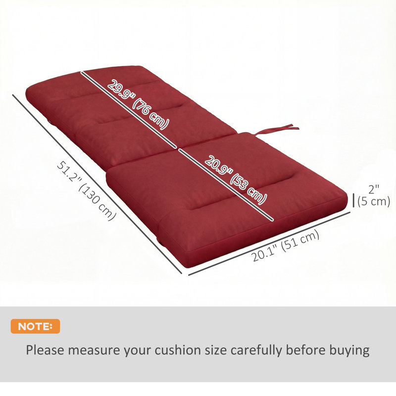 Coussin de chaise d'extérieur avec attaches de dossier Adirondack, rouge vin, 2, Rouge