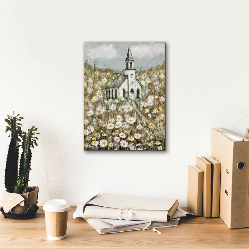 «Daisy Chapel» par Ashley Bradley, art mural sur toile, H 16 po x l 12 po x P 0,75 po