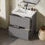Meuble-lavabo avec lavabo, 2 tiroirs et poignées en métal-381809633