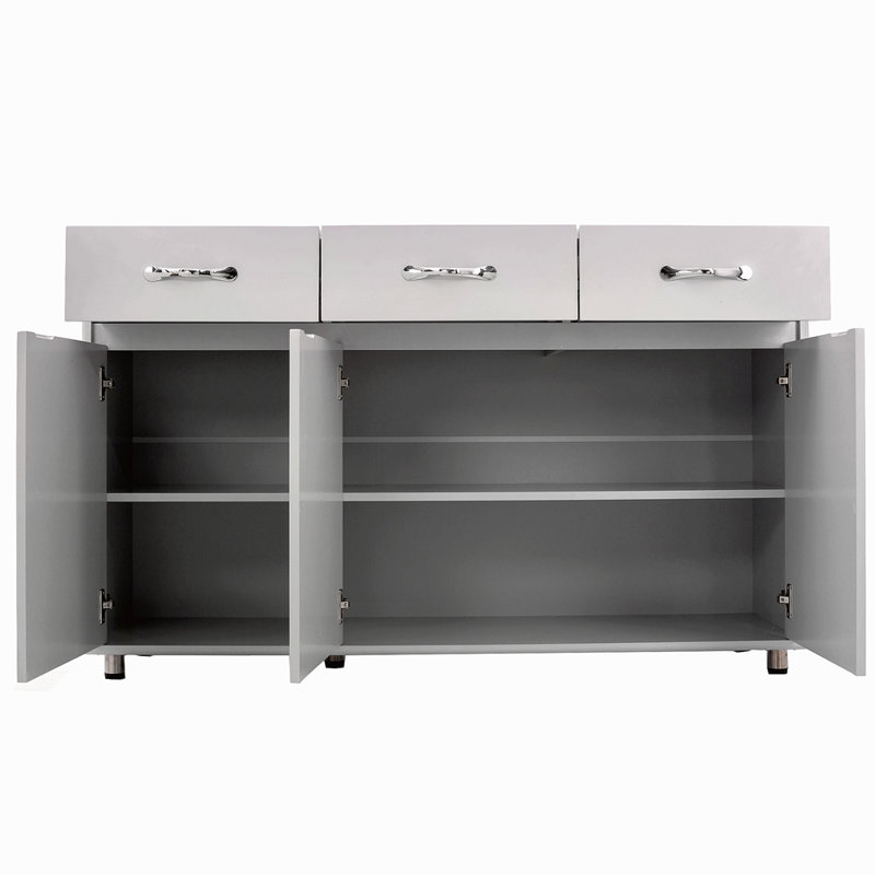 Three Doors Side Table-Grey
