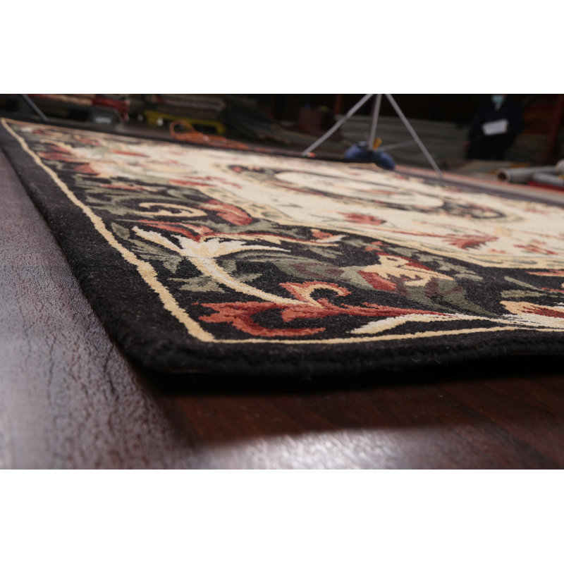 Tapis oriental en laine touffeté à la main beige / noir Léa
