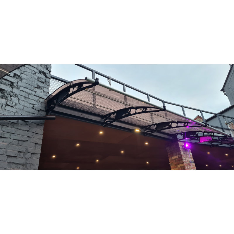 3.5m Width x 1.5m Depth Door Canopy Black-Bracket Bronze-Sheet