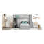 Lit mezzanine simple avec lit autonome, tablettes, bureau et garde-robe gris-373898186-373898187