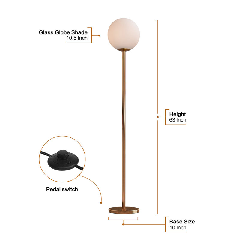 Moriarty 63" H Globe Floor Lamp