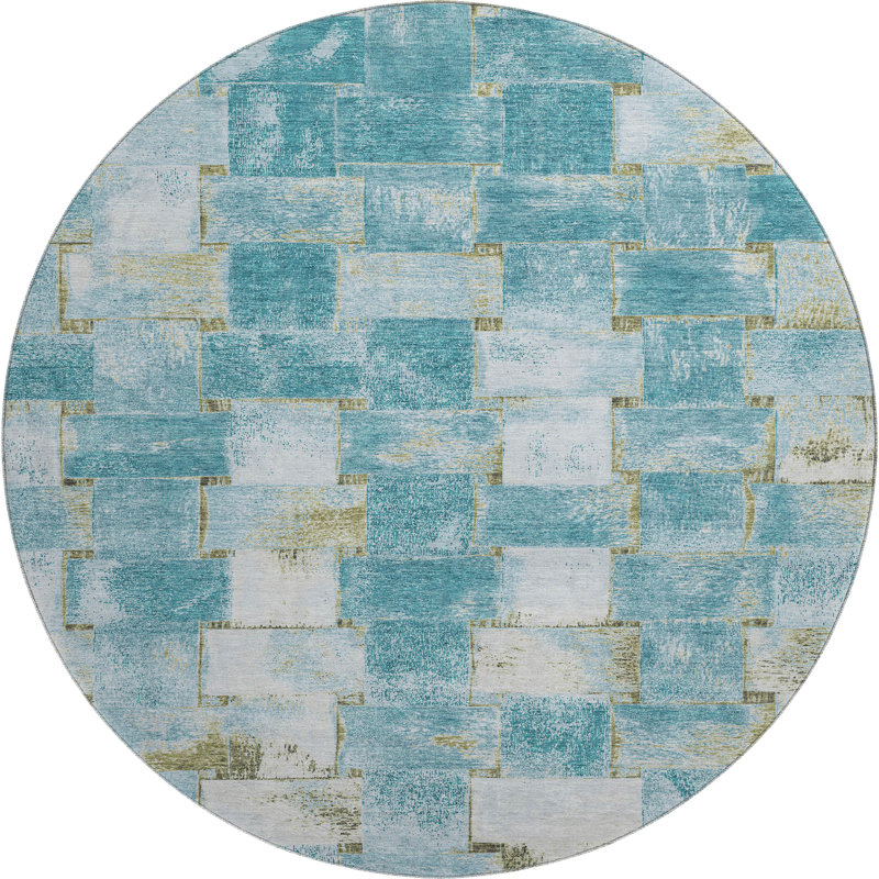 Premium Machine Washable Mouton Stripes Rug, Round 8'