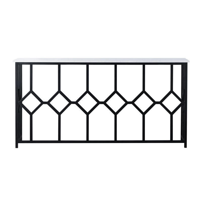 Napoleon Large Console (72"L), Flat Black, Carrera Marble