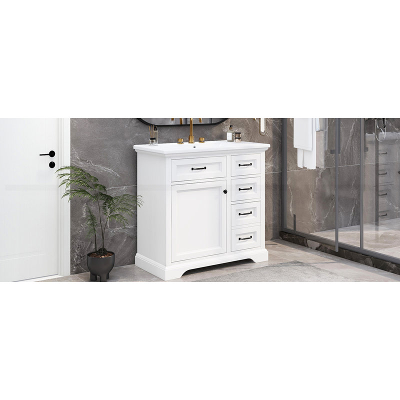 Meuble-lavabo 36 po avec lavabo, Blanc