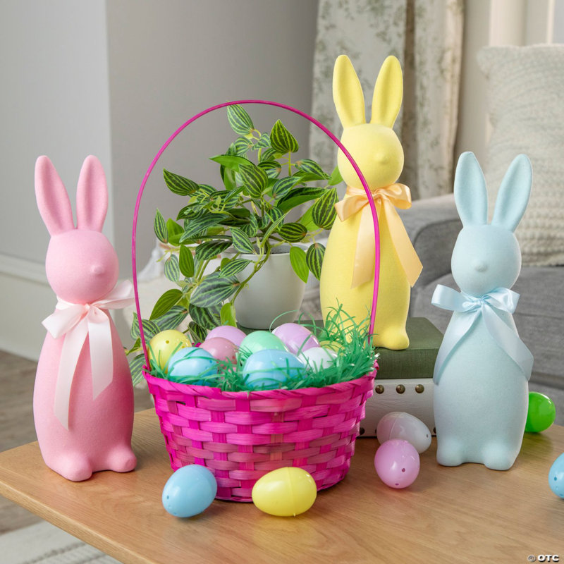 3 décorations de table de lapin de Pâques en flocons 3 1/2 x 11 3/4 pouces - 3 pièces