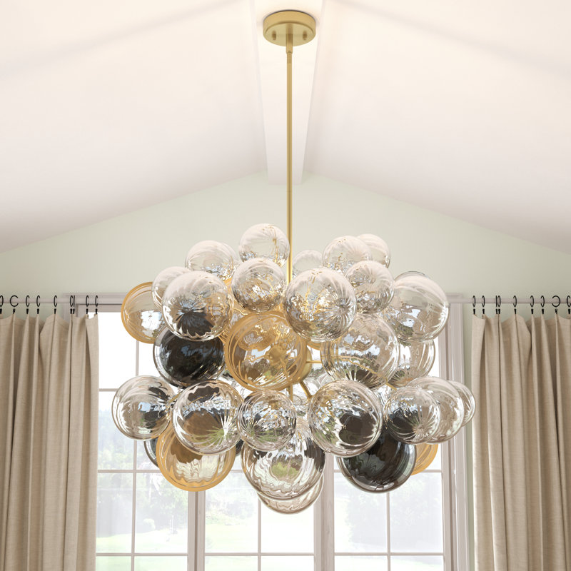 Jurelt 8 - Light Modern Glass Bubble Chandelier Flush Mount Ceiling Light