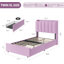 Cadre de lit simple à DEL, tête de lit avec rangement, 2 tiroirs, lit plateforme tapissier Boucle, mauve-1850552759-1850552756
