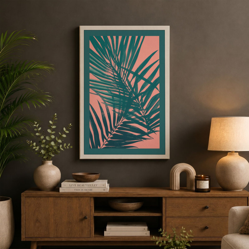 Palms Tropical - Wrapped Canvas, Black Border, 24x16 - 61.0 x 40.6 cm