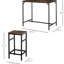 Table industrielle à 5 places, brun rustique pour la maison et la cuisine de pub, utilisation