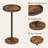 Small Round Pedestal Side Table with Rustic Finish
