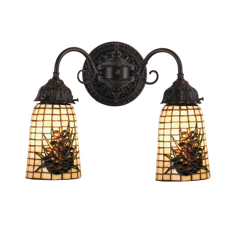 Appliquee à bras 2 lumières pin barons