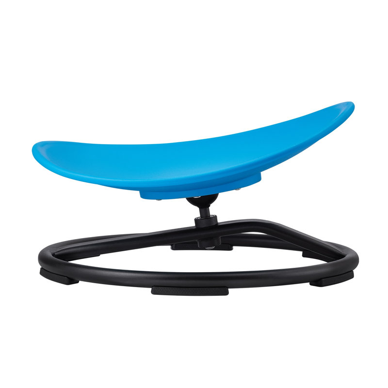 Chaise sensorielle pivotante pour enfants avec base en métal antidérapante, capacité de 220 lb, siège bleu et siège pivotant pour l'équilibre et la coordination